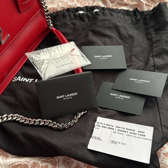 AUTHENTIC 2018 ysl sac mng l sunset avec tass - Picture 10 of 10